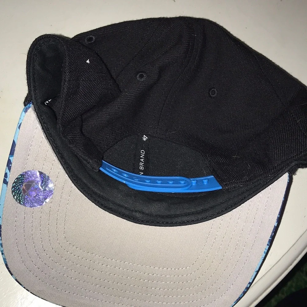 47 Brand West Michigan Whitecaps Snapback Hat Black Blue Marbled Brim One Size